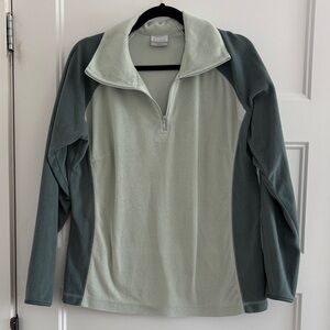 Columbia Two-Tone Green Quarter-Zip Fleece Pullover